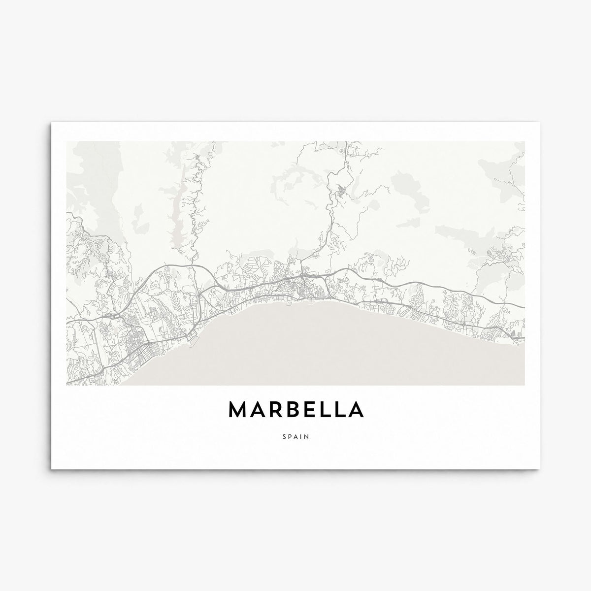 Marbella Map Poster, print only (unframed)
