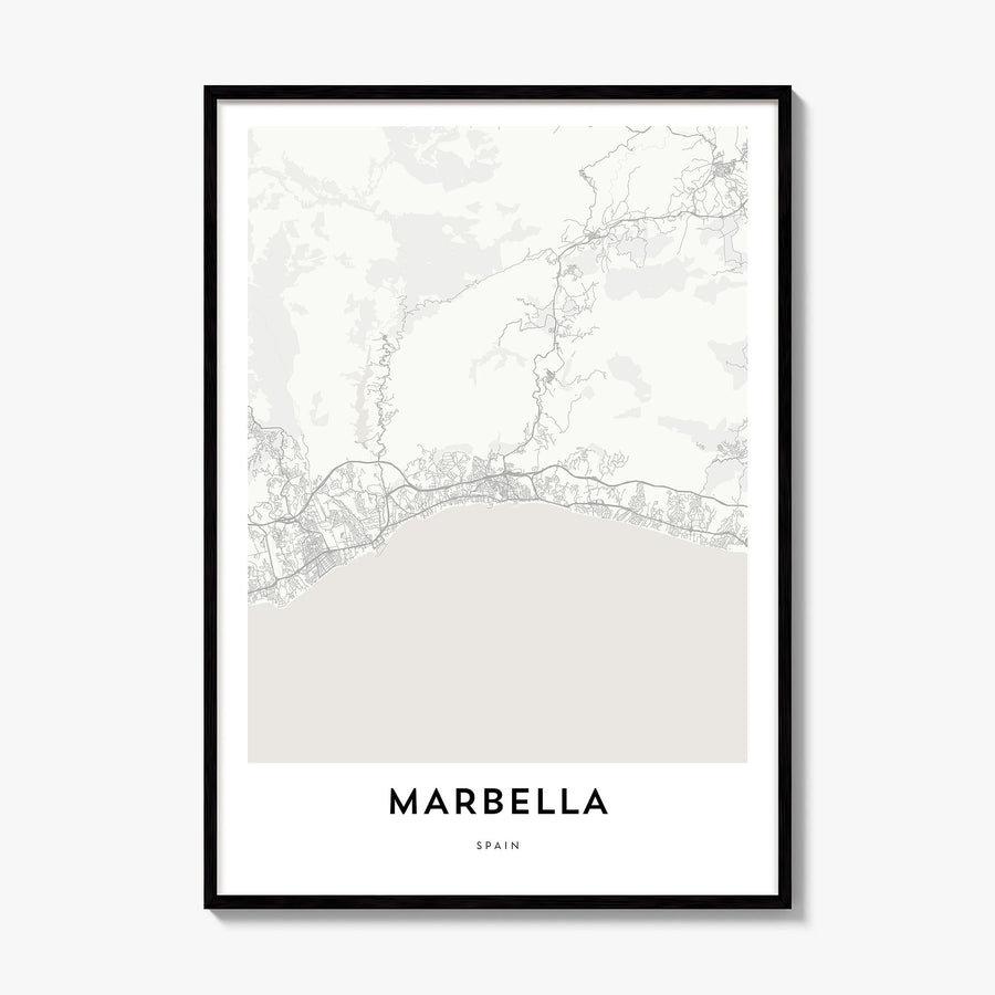 Marbella Map Poster, framed poster mockup
