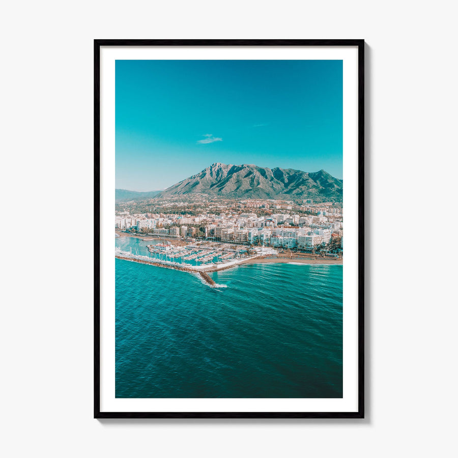Marbella Photo Poster, framed poster mockup, white border