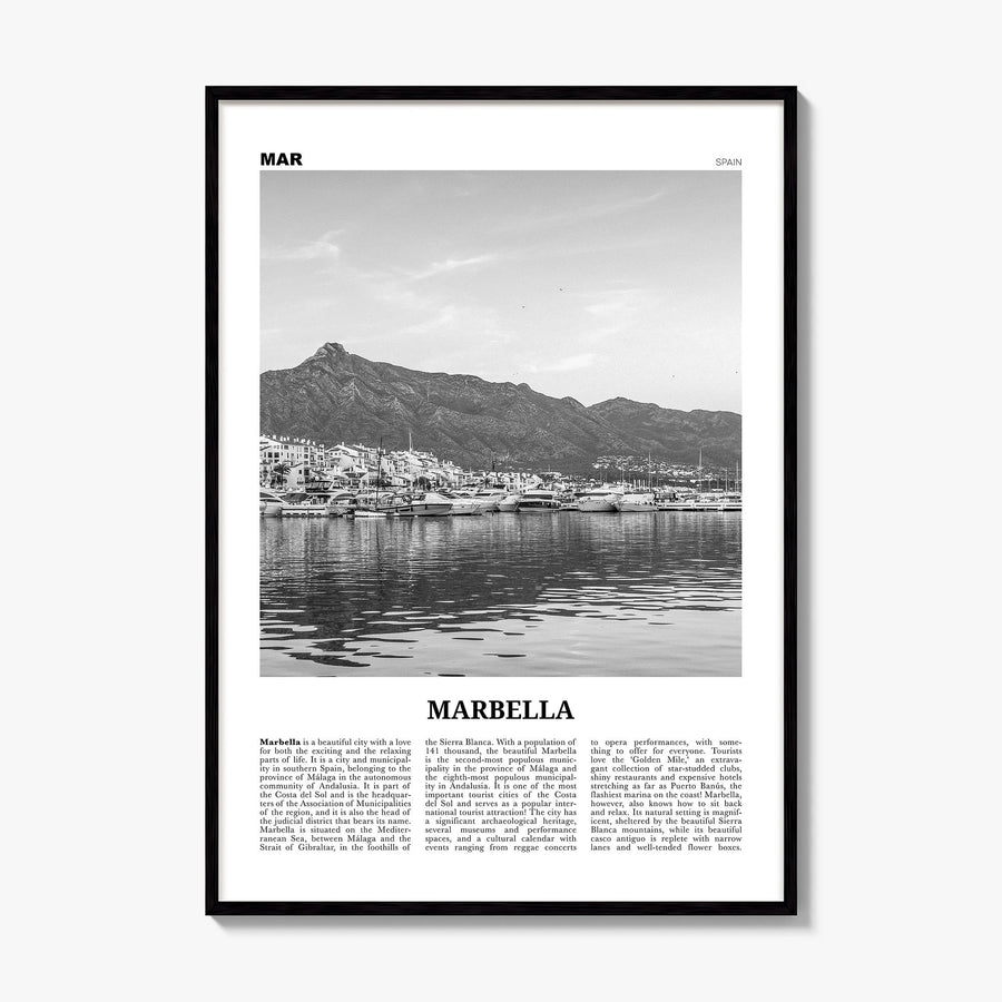 Marbella Newspaper Poster, framed poster mockup