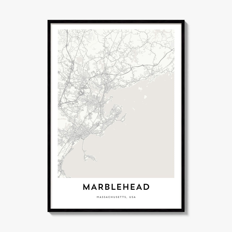 Marblehead Map Poster, framed poster mockup
