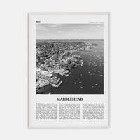 Marblehead Poster White Wood / 8x12 in Nbourhood Travel B&W Poster