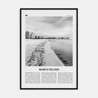 Marco Island Poster Black Wood / 8x12 in Nbourhood Travel B&W Poster