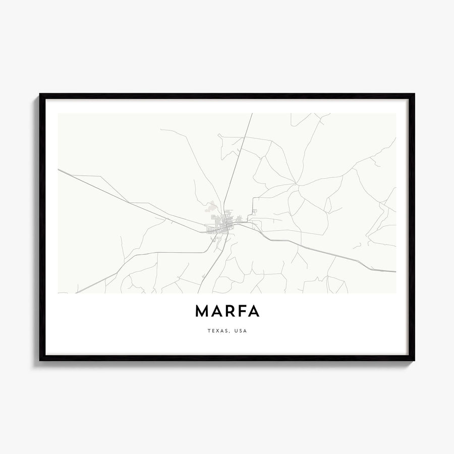 Marfa Map Poster, framed poster mockup
