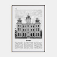 Marfa Poster None / 8x12 in Nbourhood Travel B&W Poster