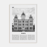 Marfa Poster White Wood / 8x12 in Nbourhood Travel B&W Poster