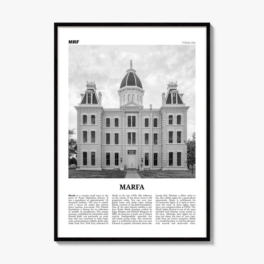 Marfa Newspaper Poster, framed poster mockup