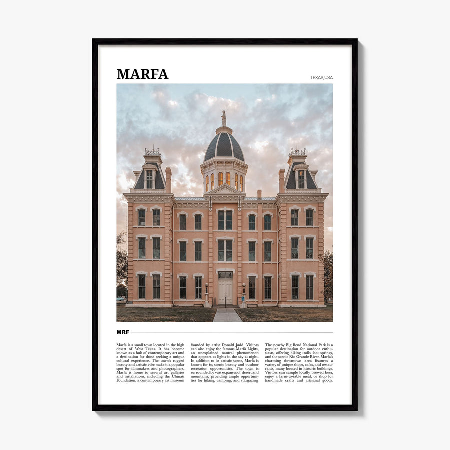 Marfa Travel Poster, framed poster mockup