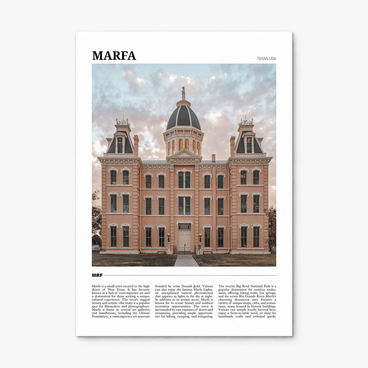 Marfa Travel Poster, print only (unframed)