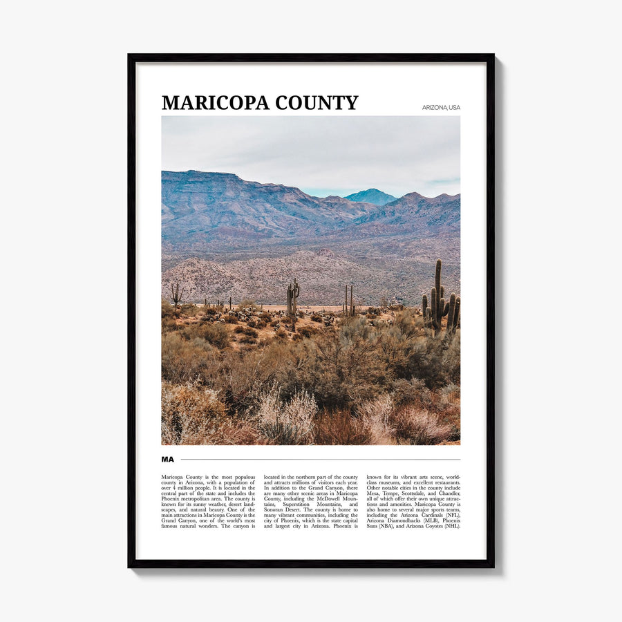 Maricopa County Travel Poster, framed poster mockup