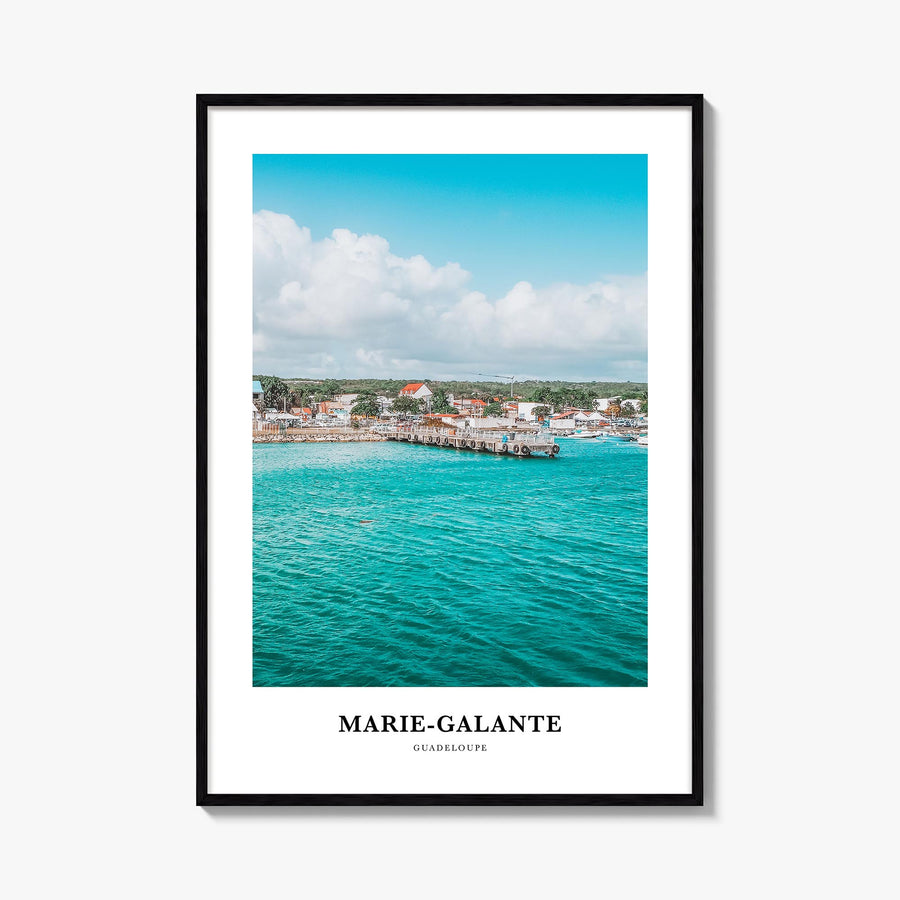 Marie-Galante colorful classic poster of France – vertical wall art, unframed print shown in interior mockup