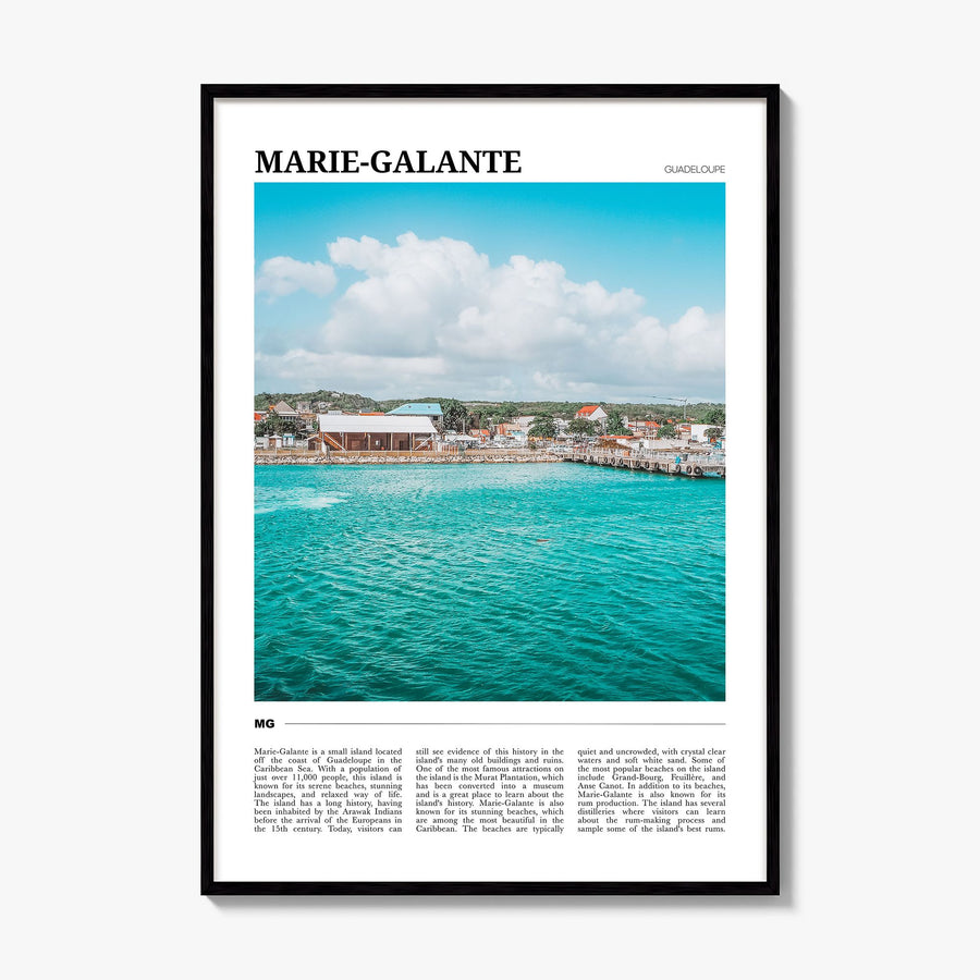 Marie-Galante Travel Poster, framed poster mockup