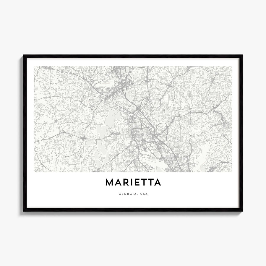 Marietta Map Poster, framed poster mockup