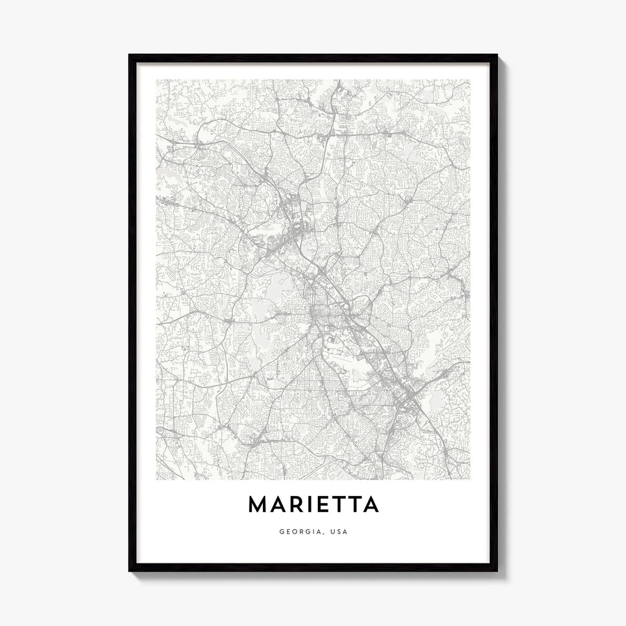 Marietta Map Poster, framed poster mockup