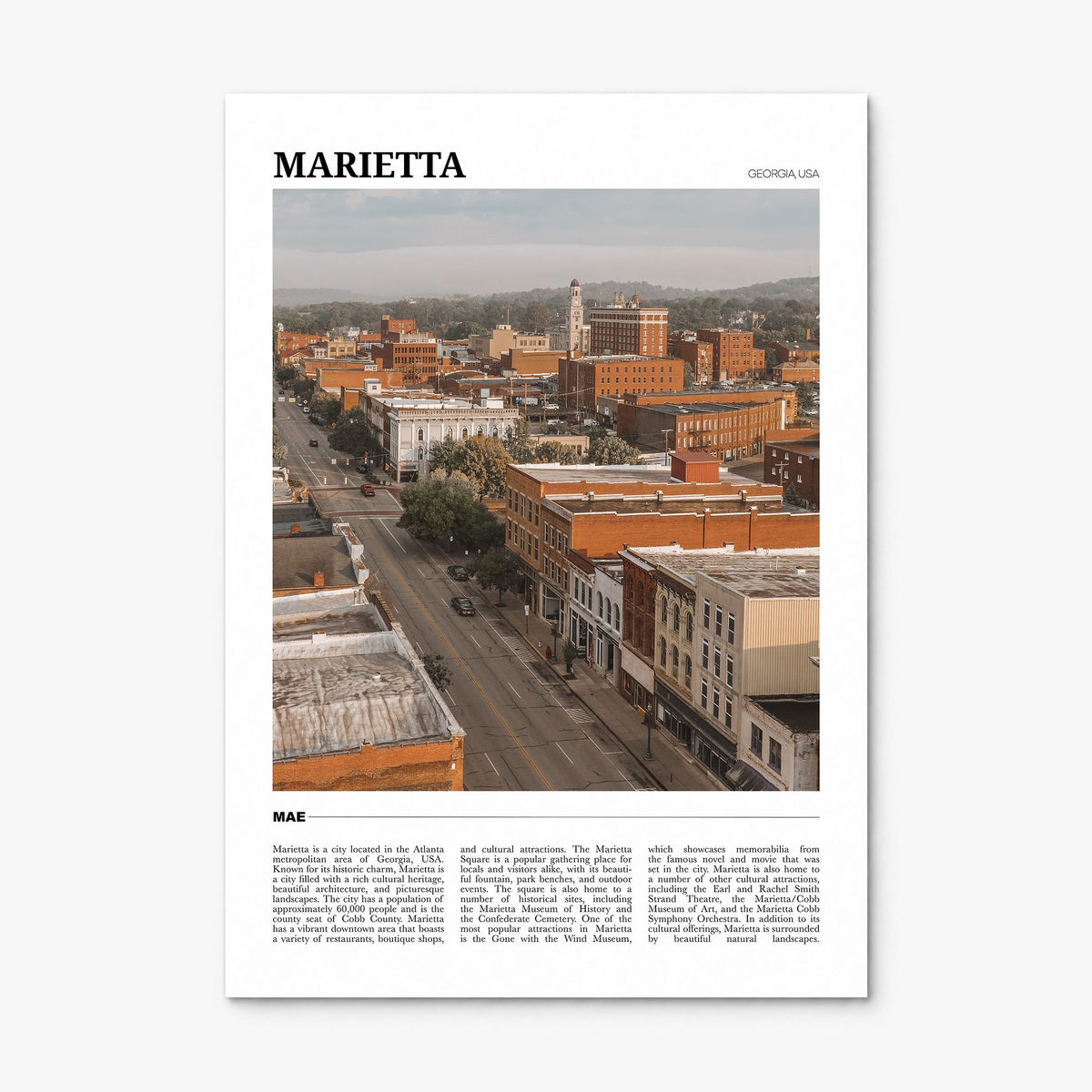 Marietta Travel Poster, print only (unframed)