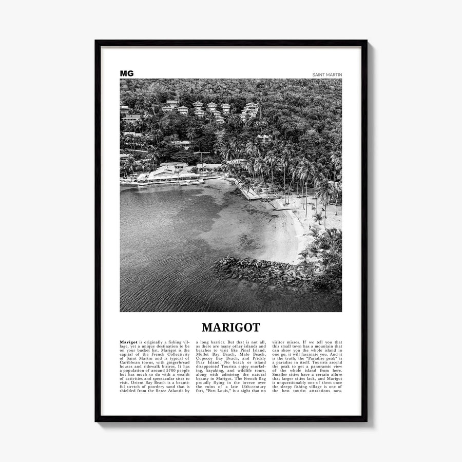 Marigot Newspaper Poster, framed poster mockup