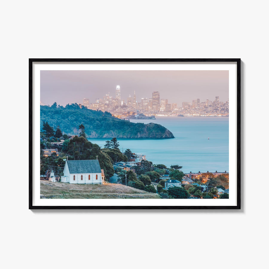 Marin County colorful photo poster of California, USA – horizontal wall art, unframed print shown in interior mockup