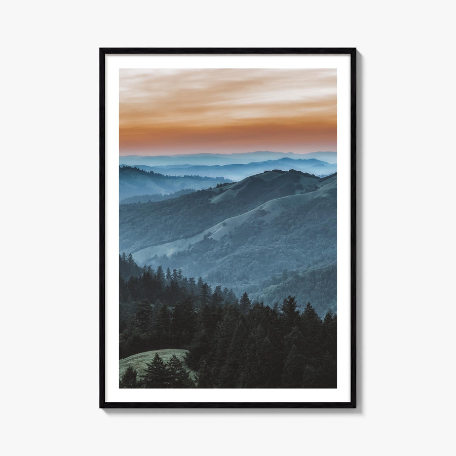 Marin County no. 1 colorful photo poster of California, USA – vertical wall art, unframed print shown in interior mockup