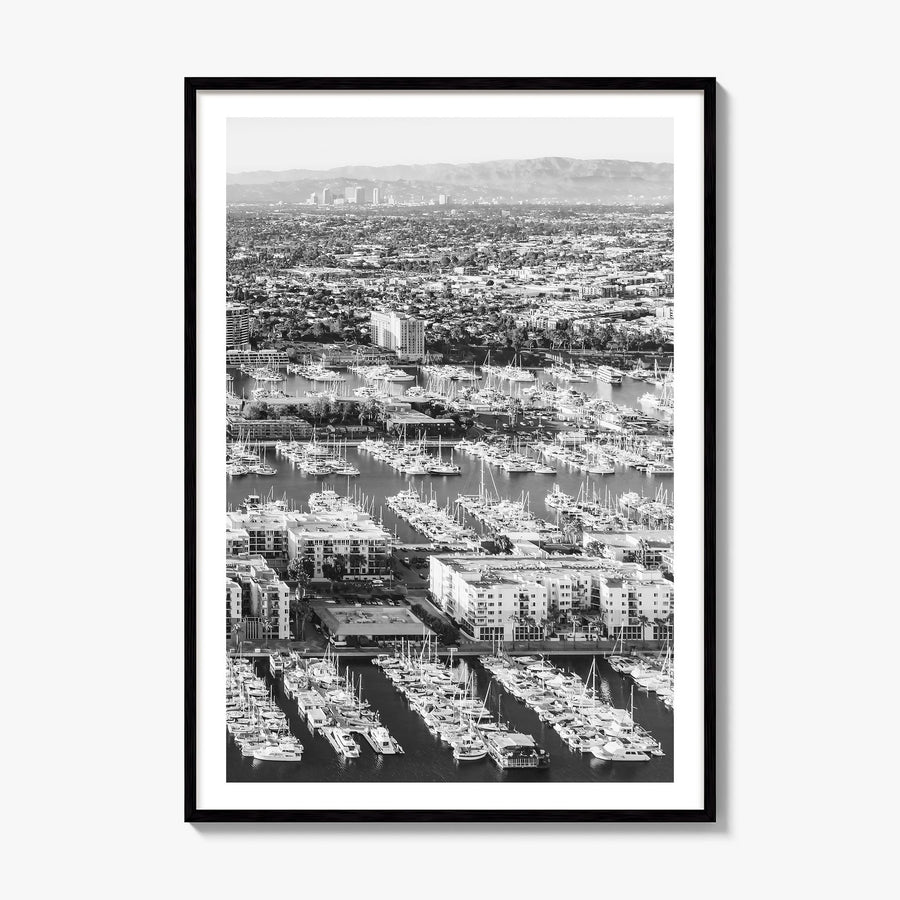 Marina del Rey Photo No 2 Poster, framed poster mockup, white border