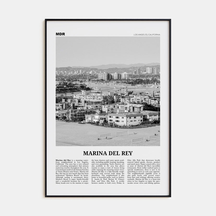 Marina Del Rey Poster None / 8x12 in Nbourhood Travel B&W Poster