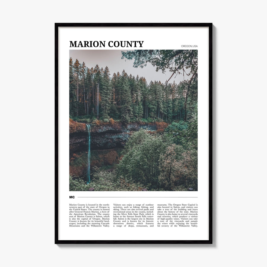 Marion County Travel Poster, framed poster mockup