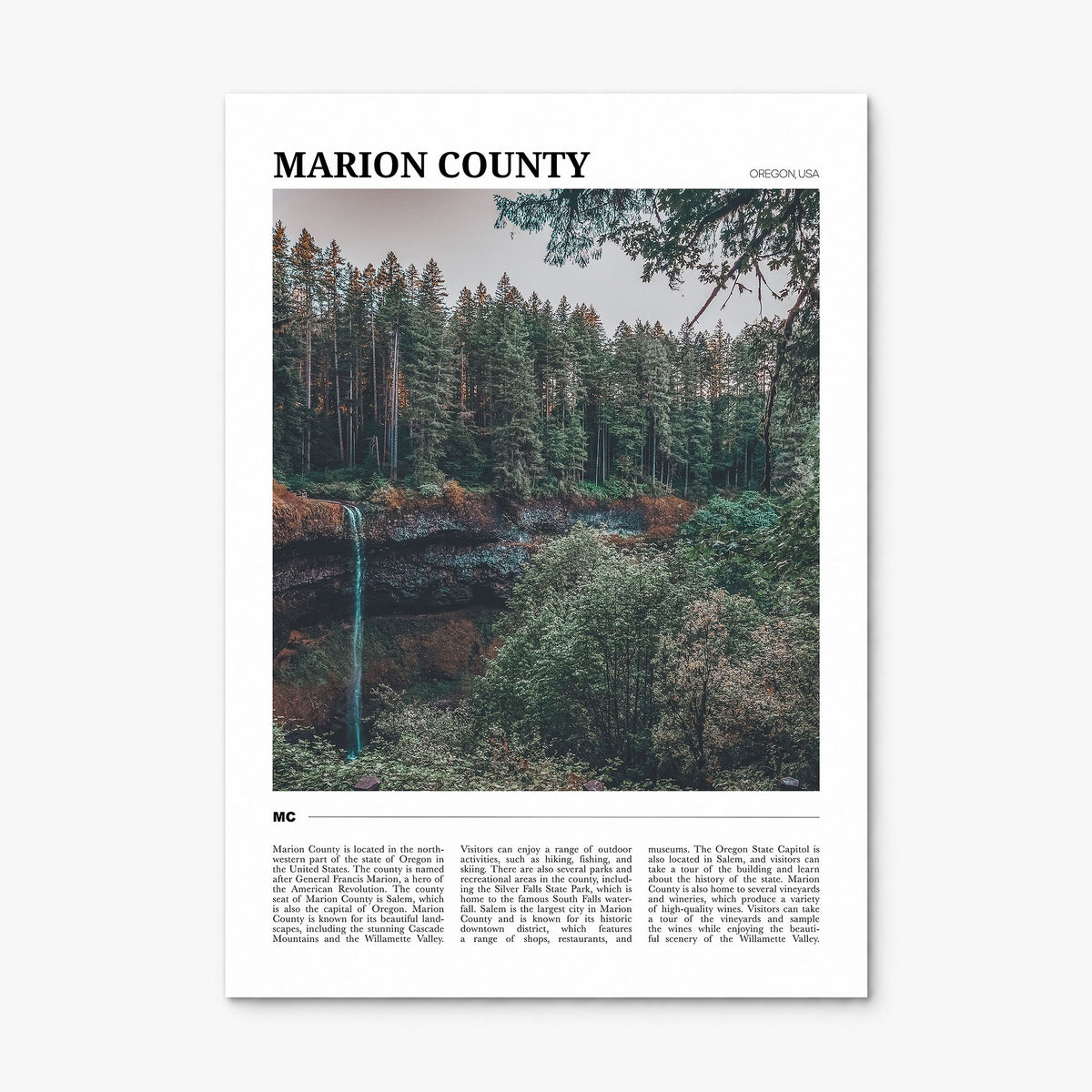 Marion County Travel Poster, print only (unframed)