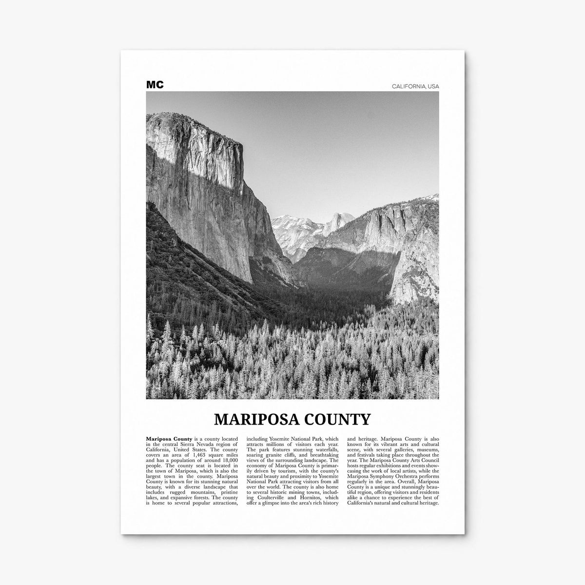 Mariposa County Newspaper Poster, print only (unframed)