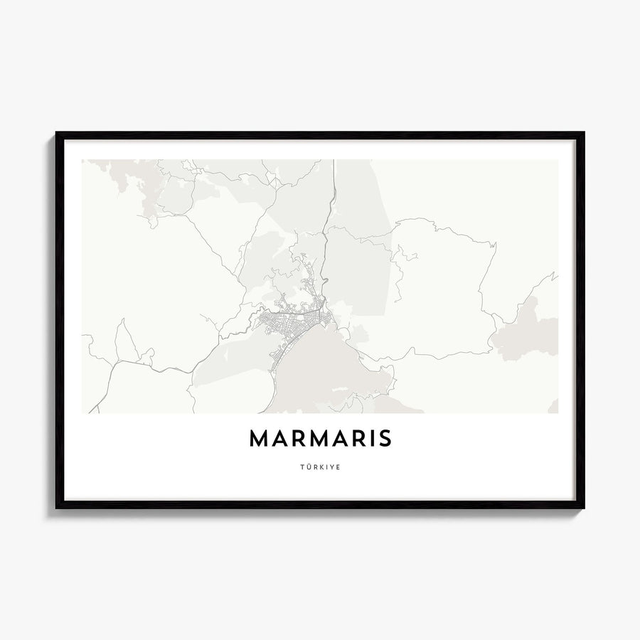 Marmaris Map Poster, framed poster mockup