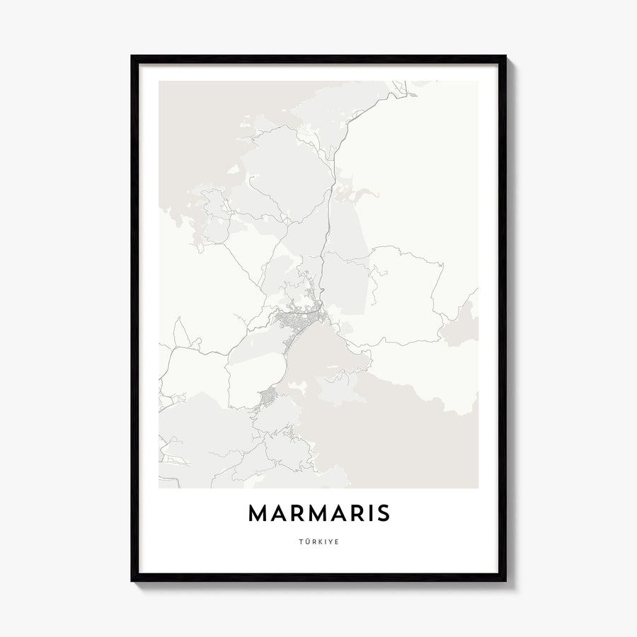 Marmaris Map Poster, framed poster mockup