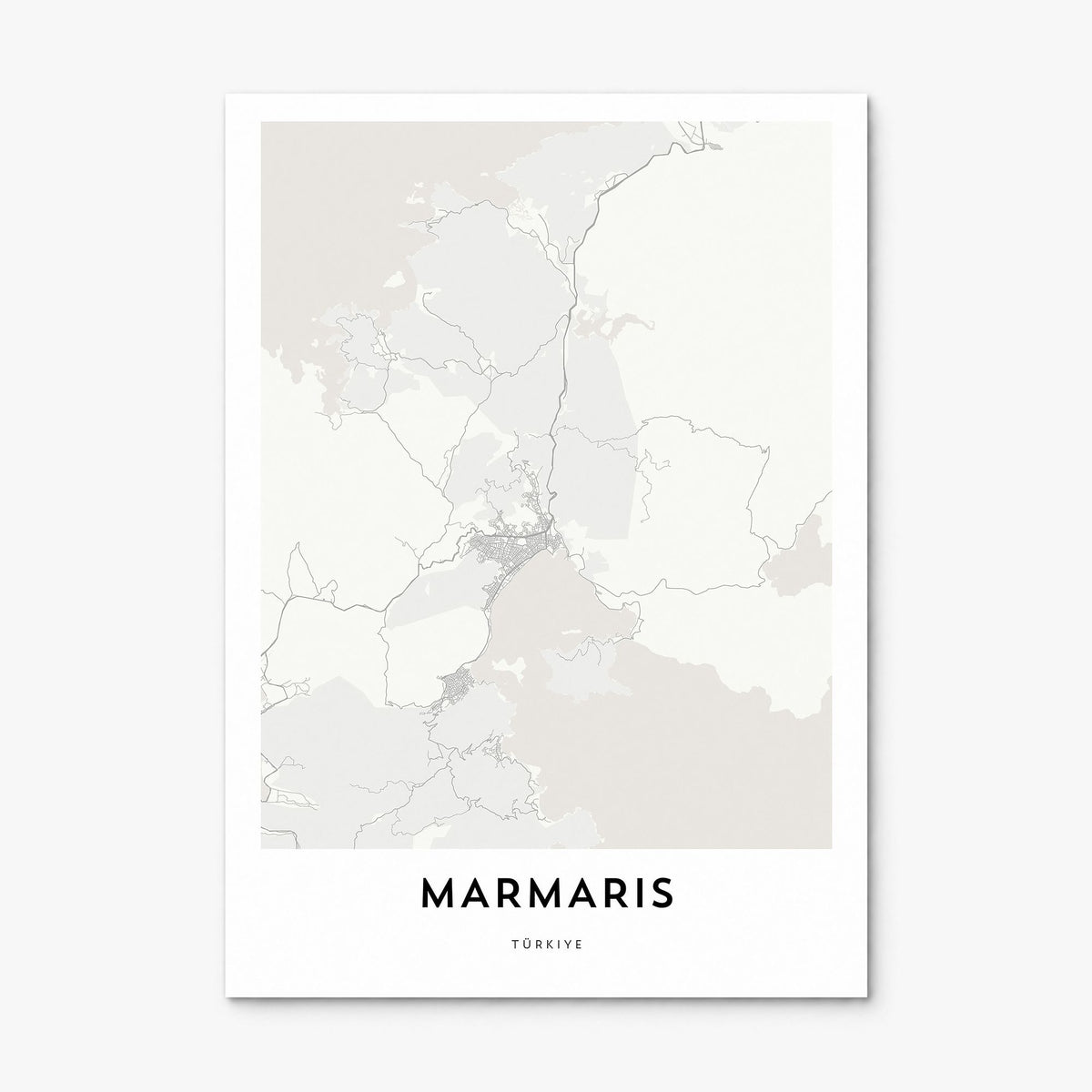 Marmaris Map Poster, print only (unframed)