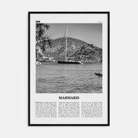 Marmaris Poster Black Wood / 8x12 in Nbourhood Travel B&W Poster