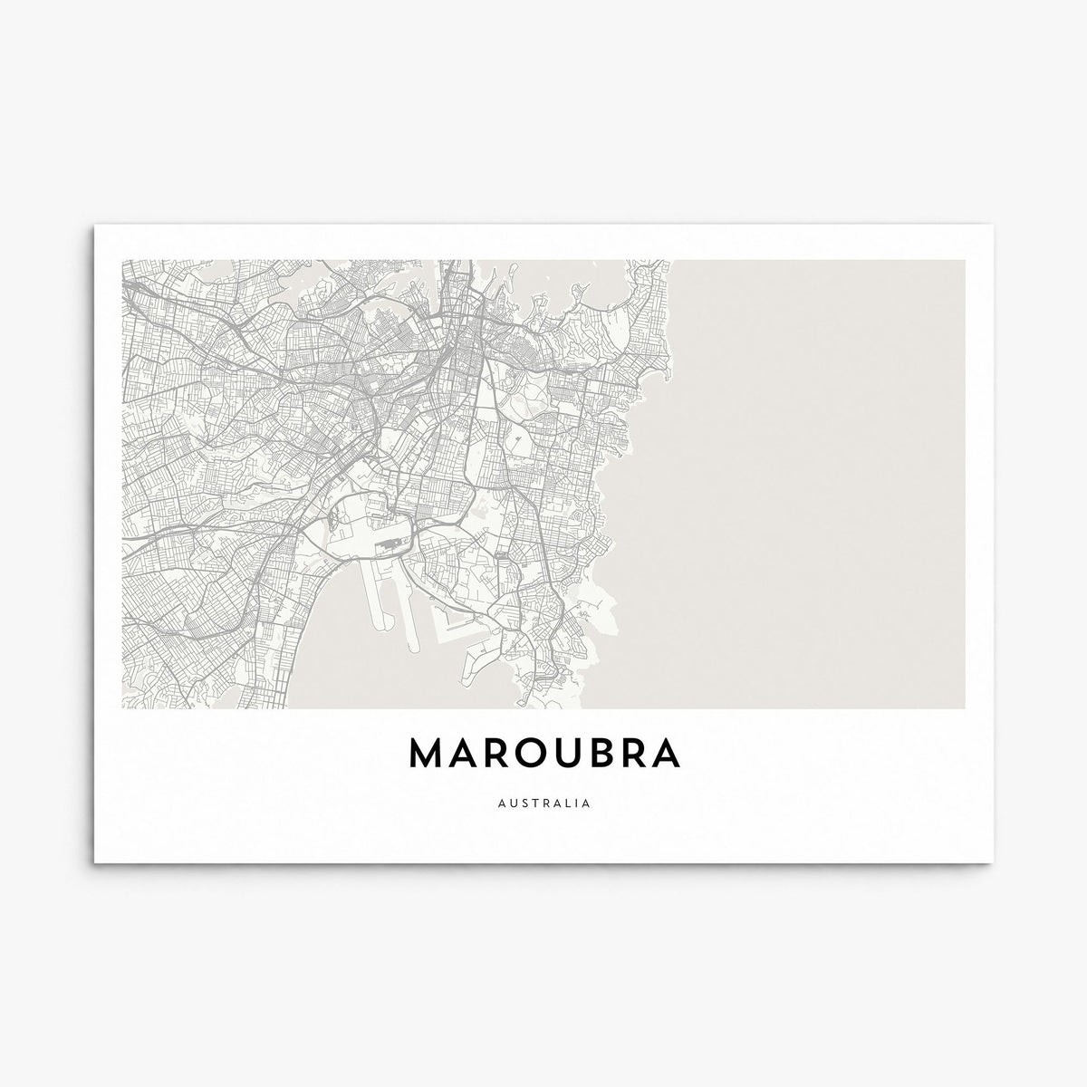 Maroubra Map Poster, print only (unframed)