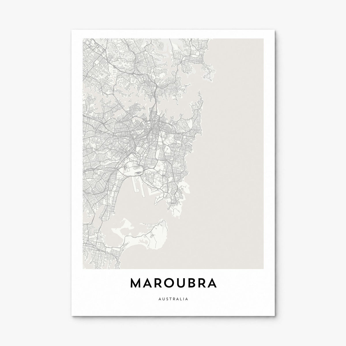 Maroubra Map Poster, print only (unframed)