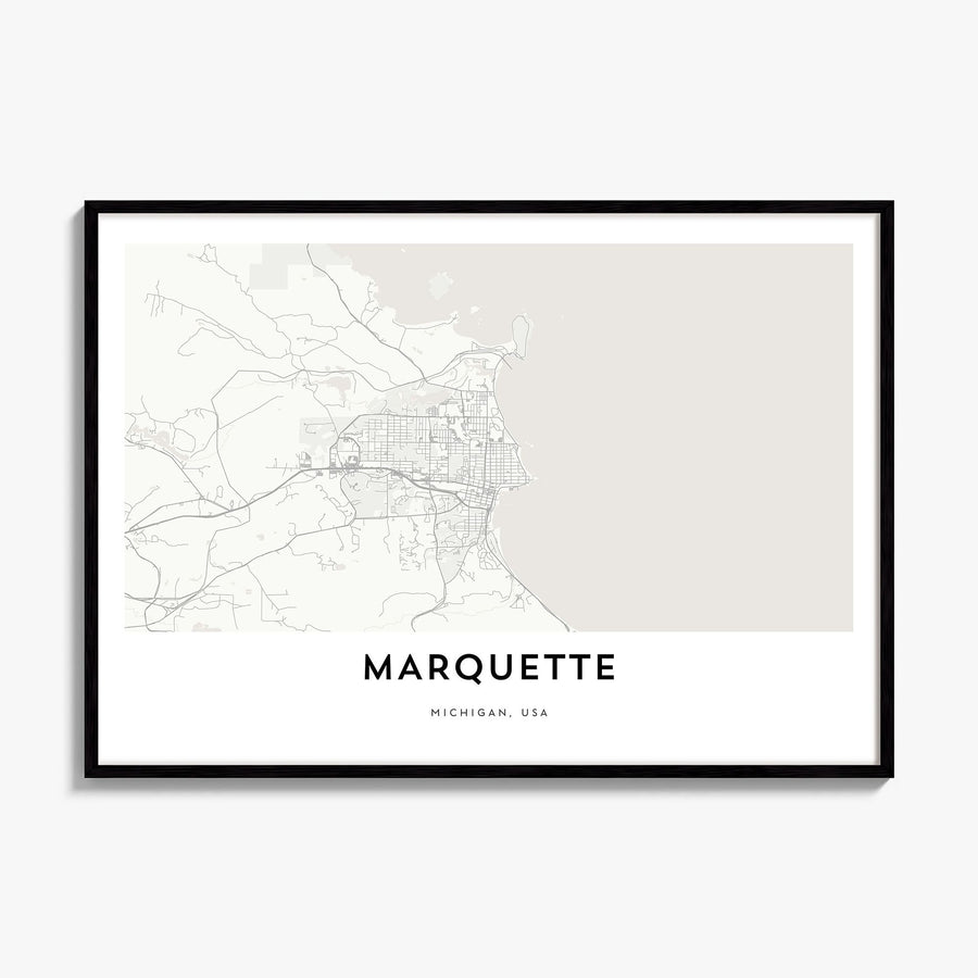 Marquette Map Poster, framed poster mockup
