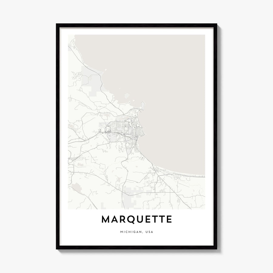 Marquette Map Poster, framed poster mockup