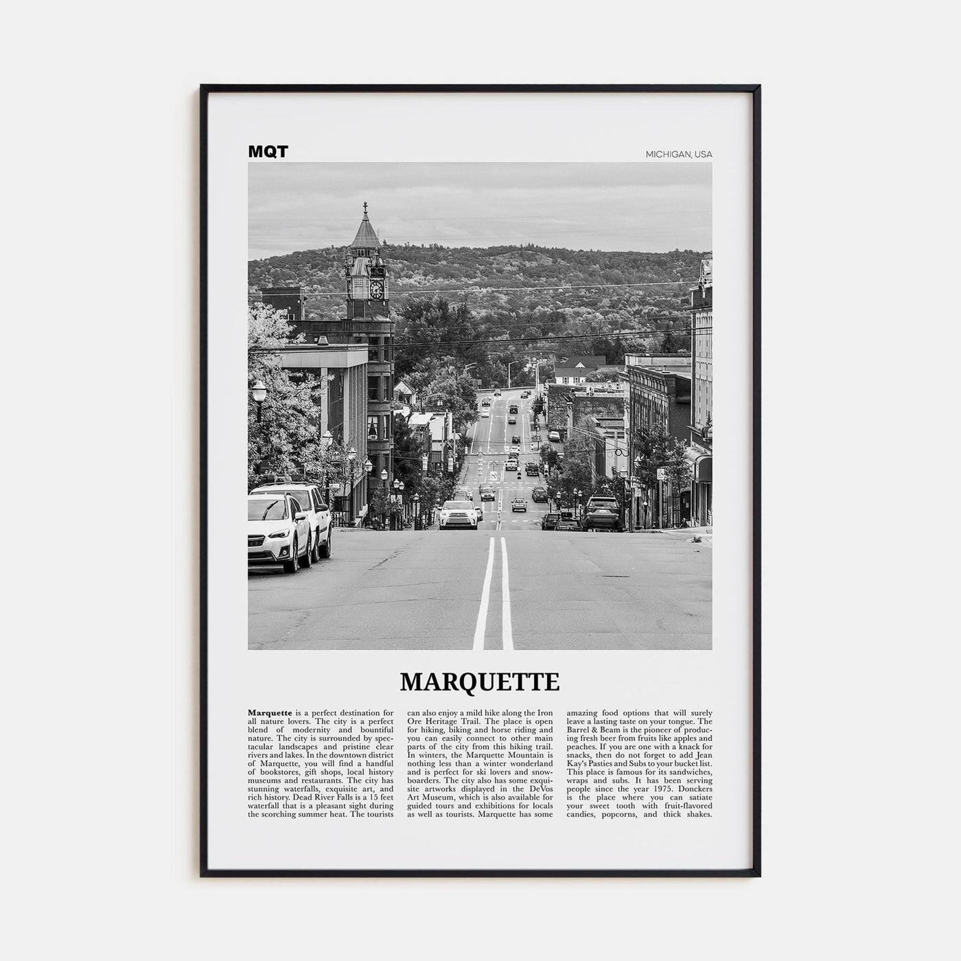 Marquette Poster None / 8x12 in Nbourhood Travel B&W Poster