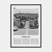 Marquette Poster Black Wood / 8x12 in Nbourhood Travel B&W Poster