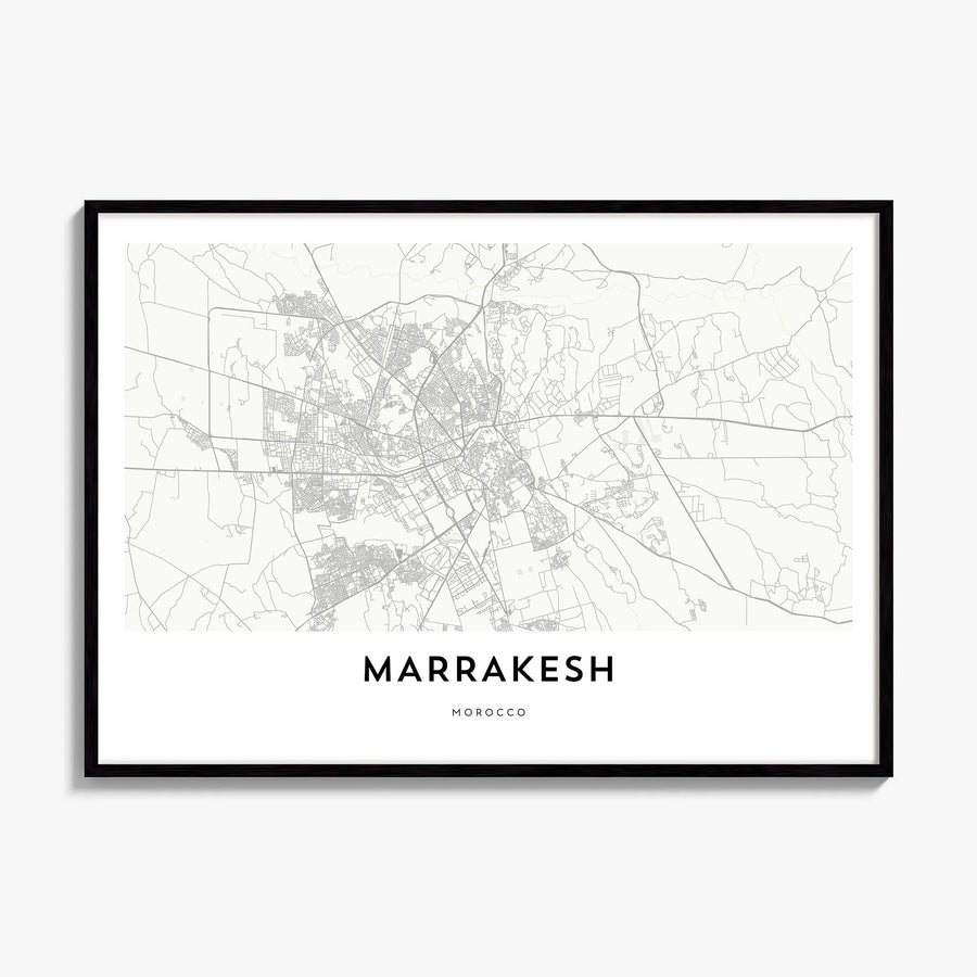 Marrakesh Map Poster, framed poster mockup