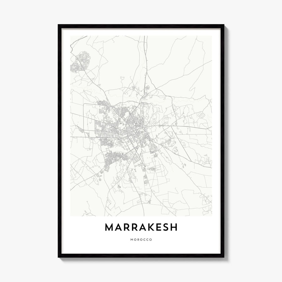 Marrakesh Map Poster, framed poster mockup