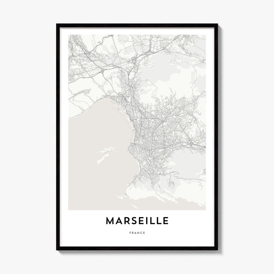 Marseille Map Poster, framed poster mockup