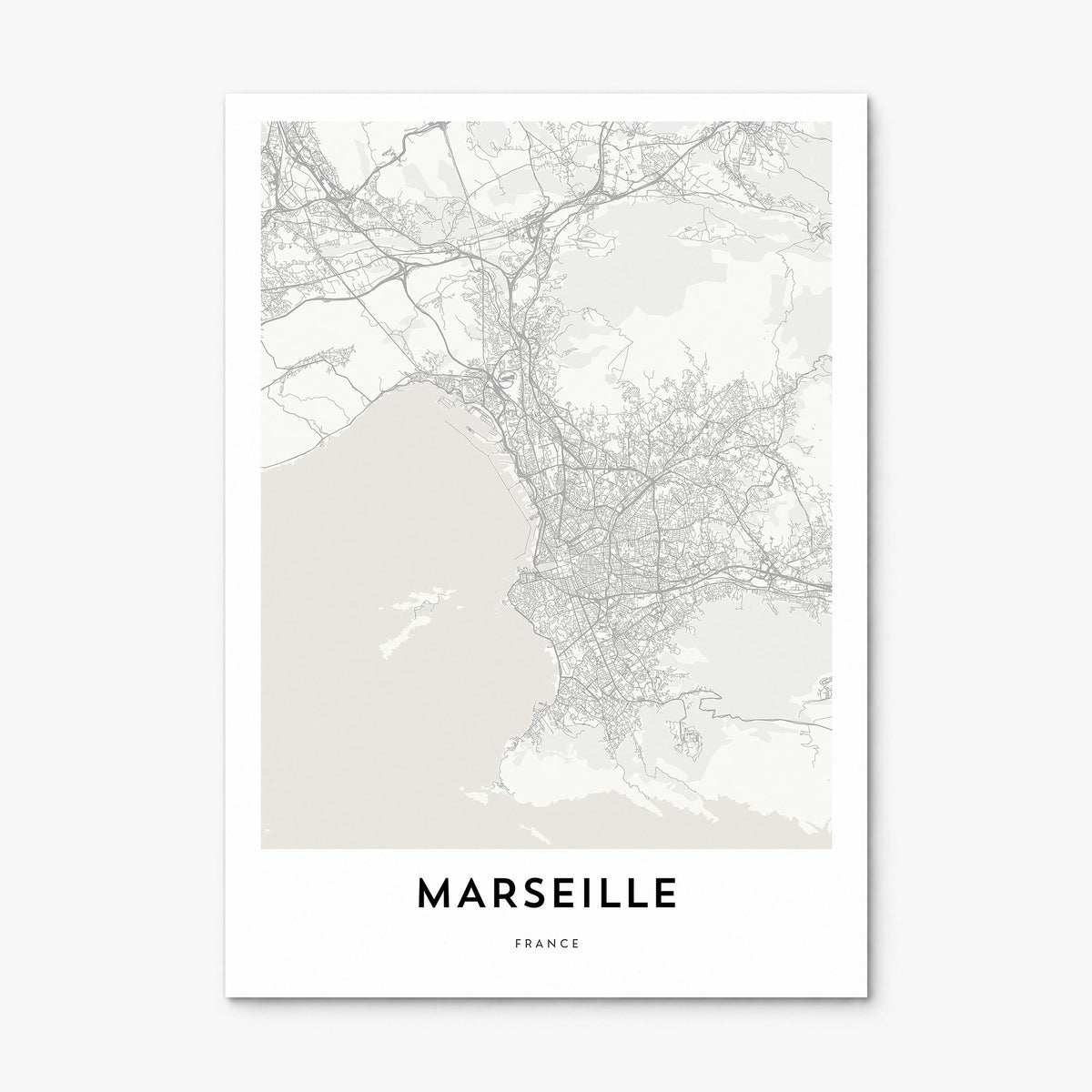 Marseille Map Poster, print only (unframed)