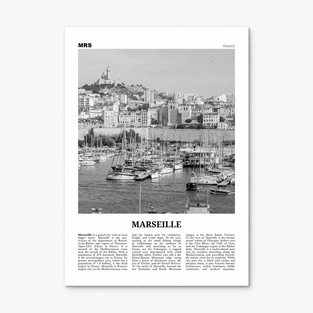 Marseille Newspaper Poster, print only (unframed)