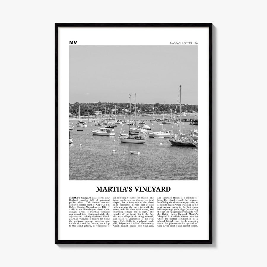 Martha's Vineyard Newspaper Poster, framed poster mockup