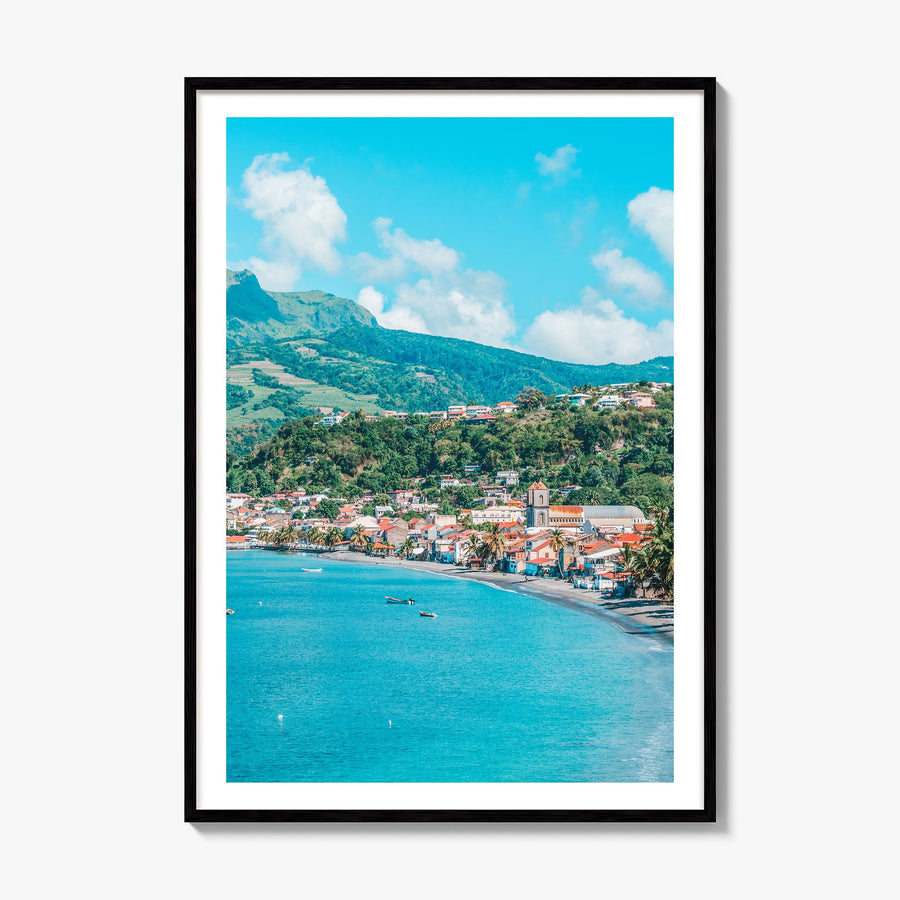 Martinique Photo Poster, framed poster mockup, white border