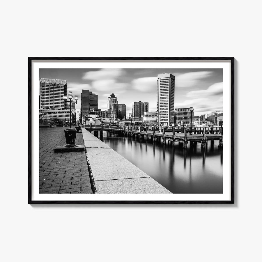 Maryland black & white photo poster of United States – horizontal wall art, unframed print shown in interior mockup