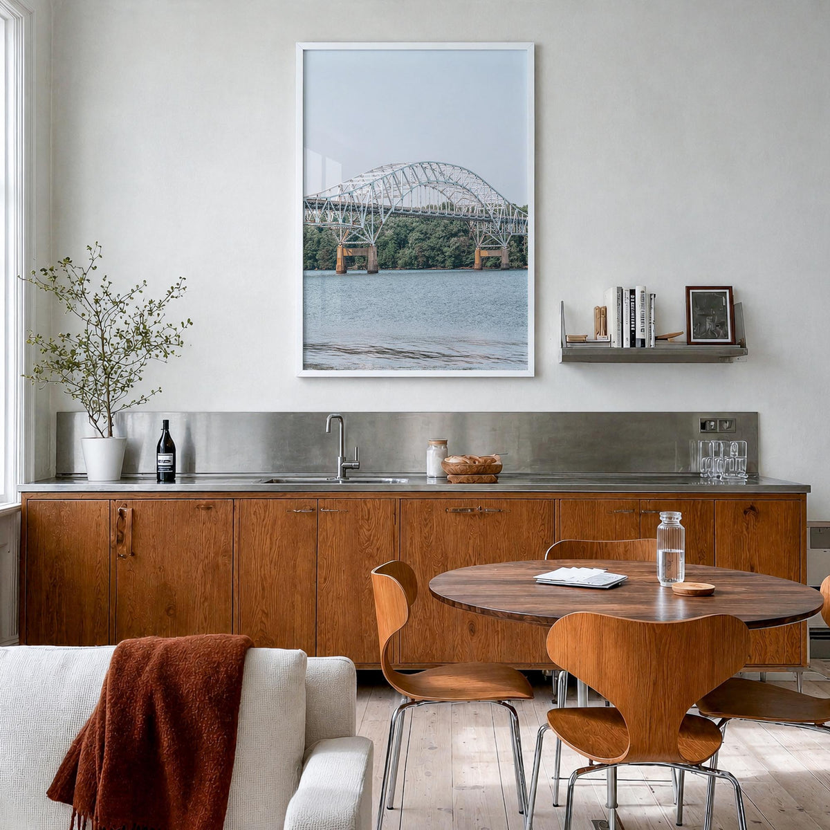 Maryland no. 1 colorful photo poster of United States – vertical wall art in white wood frame, hanging on wall