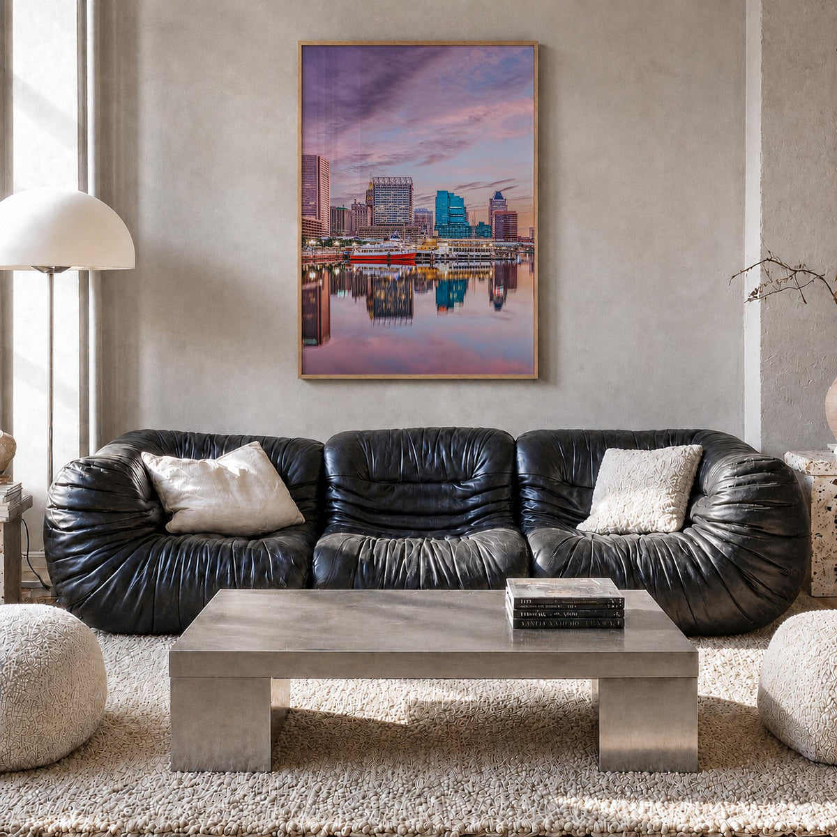 Maryland no. 2 colorful photo poster of United States – vertical wall art in natural wood frame, hanging on wall