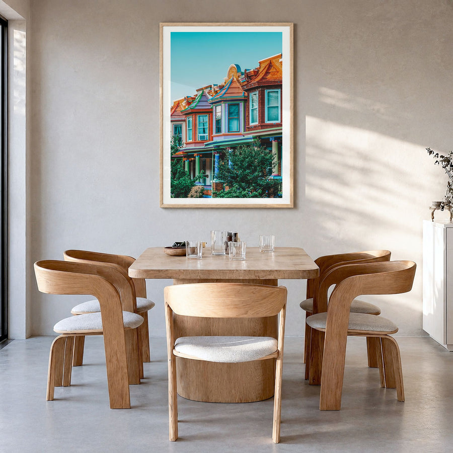 Maryland Photo No 3 Poster in a natural wood frame, hanging in a dining room, white border