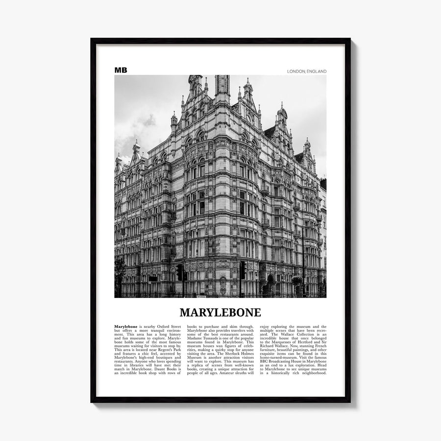 Marylebone Newspaper Poster, framed poster mockup