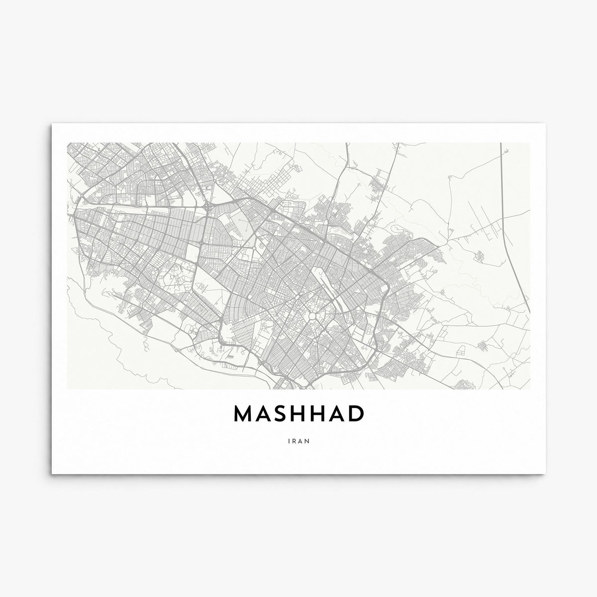 Mashhad Map Poster, print only (unframed)